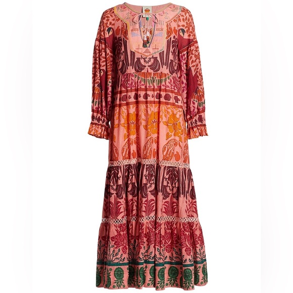 FARM Rio Ainika Print Macaws Maxi Dress Size Small - Picture 5 of 12